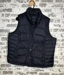 Lands end | women black puffer vest down filled