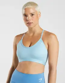 gymshark v neck sports bra light support S glacier blue lifting training gym