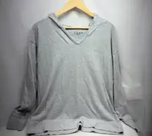 LOFT Gray V Neck Hoodie Long Sleeve Casual Top Women's Size S