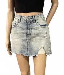 One by One Teaspoon Mini Skirt High Waist Fitted Short Length Size 26 Boho Y2K
