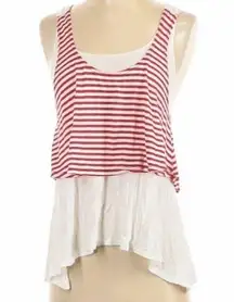 Silence And Noise Urban Outfitters UO Sleeveless Top Red Stripe White XS RARE