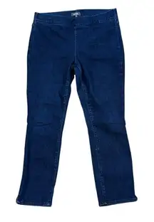 NYDJ Alina Skinny Ankle Pull-On Jeans With Side Slits Dark Blue Size 8 Lift Tuck