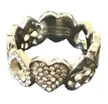 Coach  Gold Gemstone Heart Band Ring Womens Small Authentic