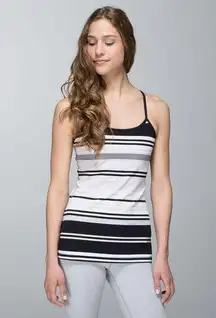 Lululemon Power Y Tank *Luon Groovy Stripe Black 6