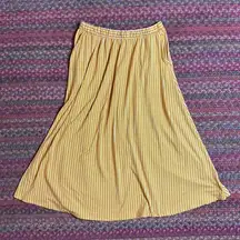 DOWNEAST YELLOW VERTICAL STRIPE MIDI MAXI SKIRT