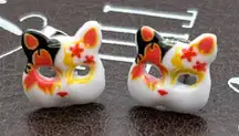 Kawaii Masquerade Kitty Cat Stud Earrings