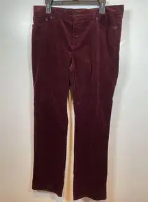 Ralph Lauren RLR Maroon Corduroy Pants Straight Leg Size 12