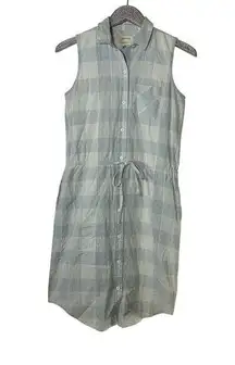 Current/Elliott The Sleeveless Shirt Dress in Bleached Dobby Plaid