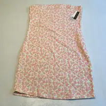 bp‎ Womens Pink Dress Size Small Strapless Floral Print Knit Tube Stretch