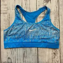 Nike Dri-Fit Blue with Gray Just Do It Scribbles Sports Bra. Size XLARGE. EUC