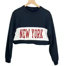 John Galt cropped sweatshirt New York Ling Sleeve Size M