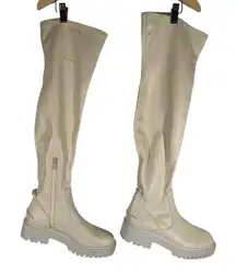 Sarto Fera Over the Knee High Boots‎ 10M Cream Eco-Conscious Luxe 10M