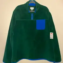 Crayola x Kohl’s- NWT Green/Blue Quarter Zip High Pile Fleece Pullover Size XXL