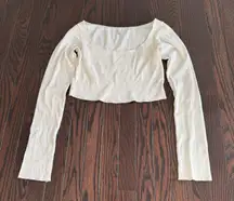 Brandy Melville white pointelle top