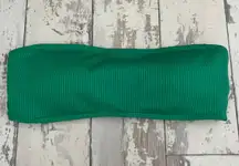 strapless ribbed green bikini top 