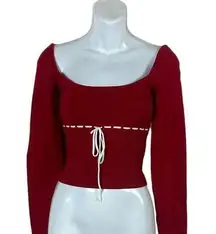 Edikted Natasha Knit Red Top size S NWT