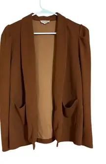 ANDREE BY UNIT Brown Women's Blazer Pockets Size Small