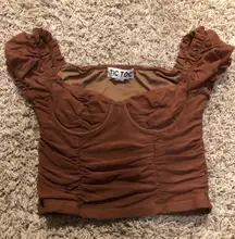 Brown Fitted Crop Top