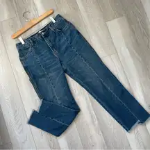 Mango Seamed Jeans straight leg denim womens Blue size 4 minimalist edgy casual