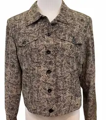 Maggy L silk Printed Boxy Fit Button Up Jacket