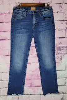 DRIFTWOOD CANDACE SCALLOPED ANKLE STRAIGHT JEANS 27