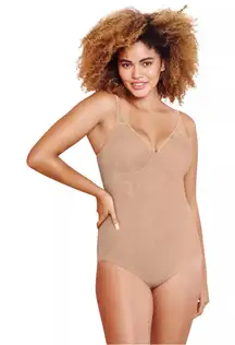 Bali Firm Control Ultra Light Body Shaper with Lace Sz 34B 6552 Nude Firm
