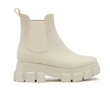 Jeffrey Campbell  Platform Lug Rainboots Chelsea Boot Cream