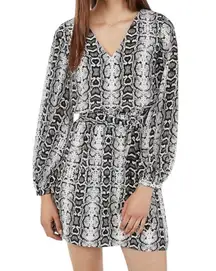 Express Snakeskin Animal Print V-Neck Dress Womens M Party Style Flaw