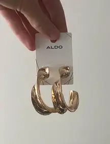 Gold Twisted Hoop Earrings