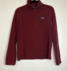 Patagonia Burgundy 1/4 Zip Micro D‎ Fleece Pullover Recycled Polyester Size M