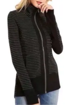 Cabi Athletic Sprint Sporty High Mock Neck Full Zip Track Leisure Jacket 3378, S