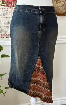 Vintage Y2K Angie Jeans Size M Denim Skirt Western Asymmetrical Slip On