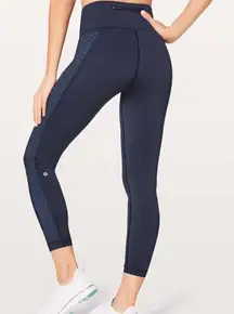 Lululemon Colour Me Quick 7/8 Tight 25" Midnight Navy / Blazer Blue- Size 8