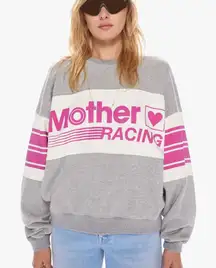 MOTHER S The Banner Drop Square Grand Prix Shirt In Grey