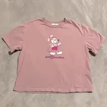 Disney Parks Mickey Mouse Genuine Mousewear T Shirt/Crop Plum/ Purple- Medium‎