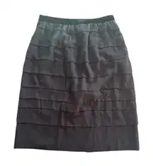 Lanvin Hiver‎ 2006 Vintage Designer Black Tiered Skirt Rare Collection Size 8