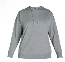 ATHLETIC WORKS Womens Hoodie Size Medium 8-10 Gray Lightweight Terry Lining New