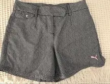 Puma Novelty Graphic Chevron Golf Shorts Sz. 4 Black/White Summer Tee Off