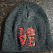 Unisex Port & Company Supernatural Love Gray Red Logo Beanie Hat One Size