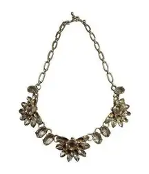 Banana Republic faceted crystal half flower floral statment necklace