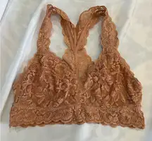 Serra Lace Bralette in Warm Brown Feminine Cottagecore XL