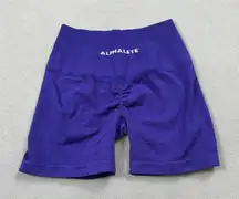 Alphalete Amplify Shorts XS Purple Women Scrunch Butt Seamless High Waist Fitnes