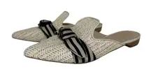 Cupcakes and Cashmere women's‎ Nasha beige woven bow slide Mules size 7