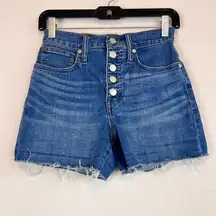 Madewell Exposed button fly  High-Rise Denim Shorts Size 24