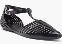 Jeffrey Campbell Black Jelly Cage-Style Pointy Toe Sandals 7