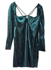 Zara Green Velvet Cutout Dress Size Small‎