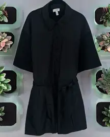 COS Black Button up Utility Summer Shorts Romper Women’s Size M