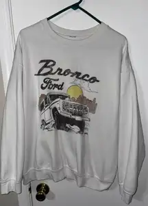 Ford Bronco White Crew Sweatshirt Medium