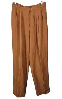 Collectible Gold Sergio Sant'Angelo Pants Womens 14 Rust Brown Linen Beach Retro