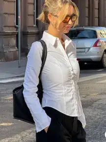 Fitted Button Down with Flared Sleeves